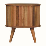 Jalla Fluted Bedside Table with 2 Drawers, Small - Natural Bedside Tables - Bokel Home