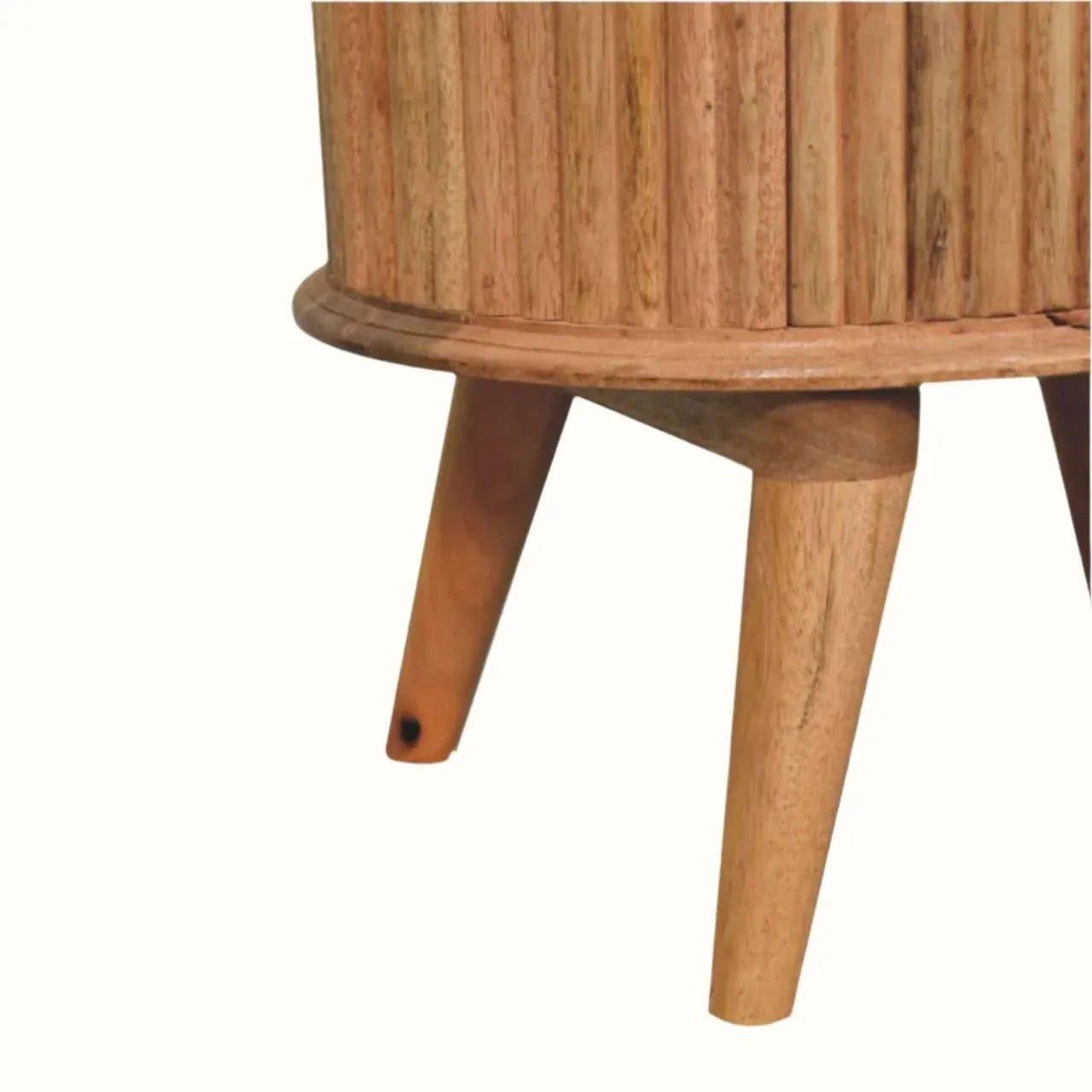 Jalla Fluted Bedside Table with 2 Drawers, Small - Natural Bedside Tables - Bokel Home