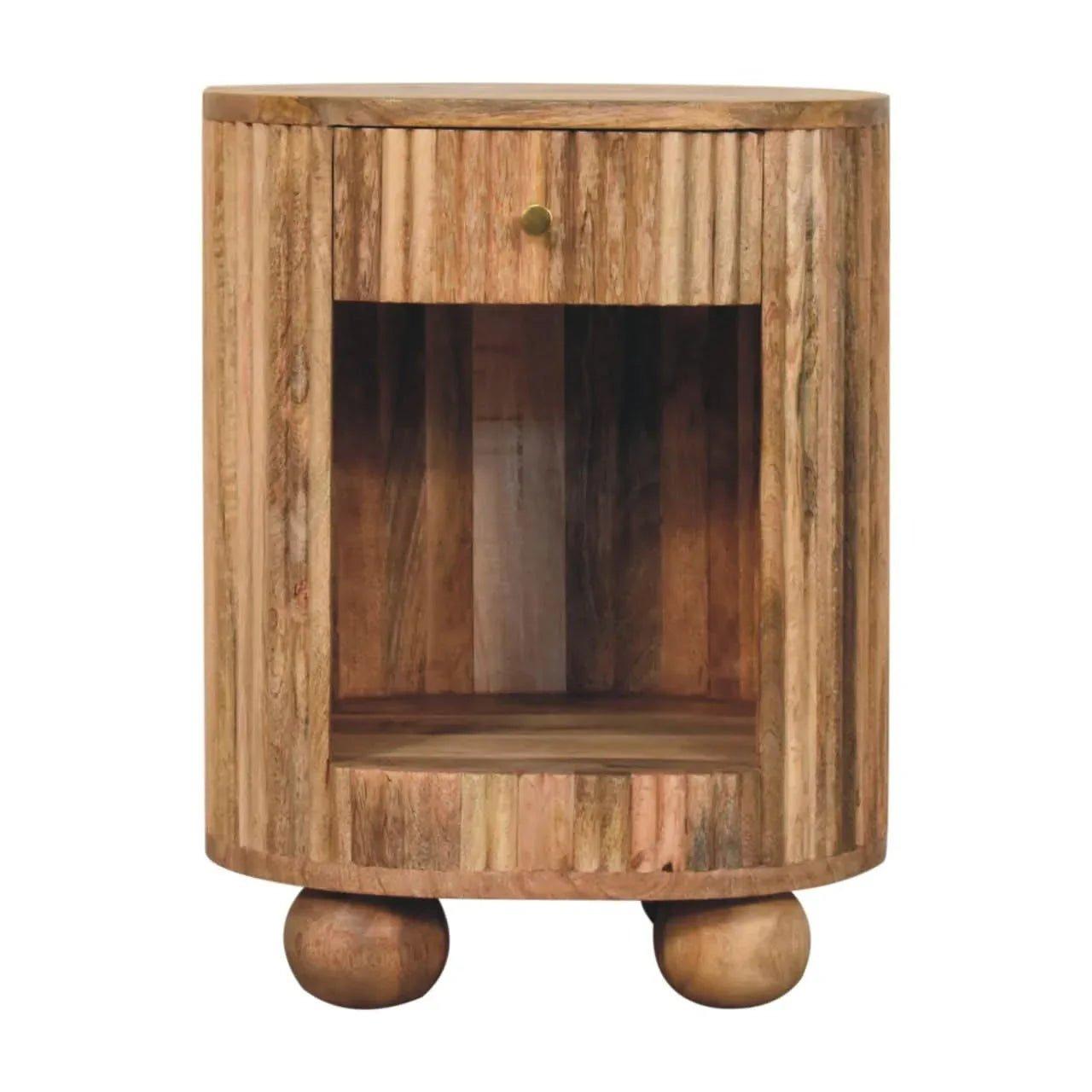 Jalla Open Bedside Table with 1 Drawer, Medium - Natural Bedside Tables - Bokel Home