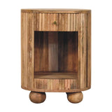 Jalla Open Bedside Table with 1 Drawer, Medium - Natural Bedside Tables - Bokel Home