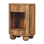 Jalla Open Bedside Table with 1 Drawer, Medium - Natural Bedside Tables - Bokel Home