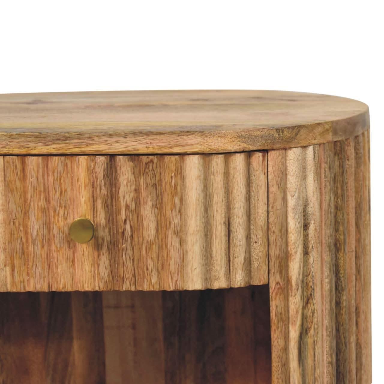 Jalla Open Bedside Table with 1 Drawer, Medium - Natural Bedside Tables - Bokel Home