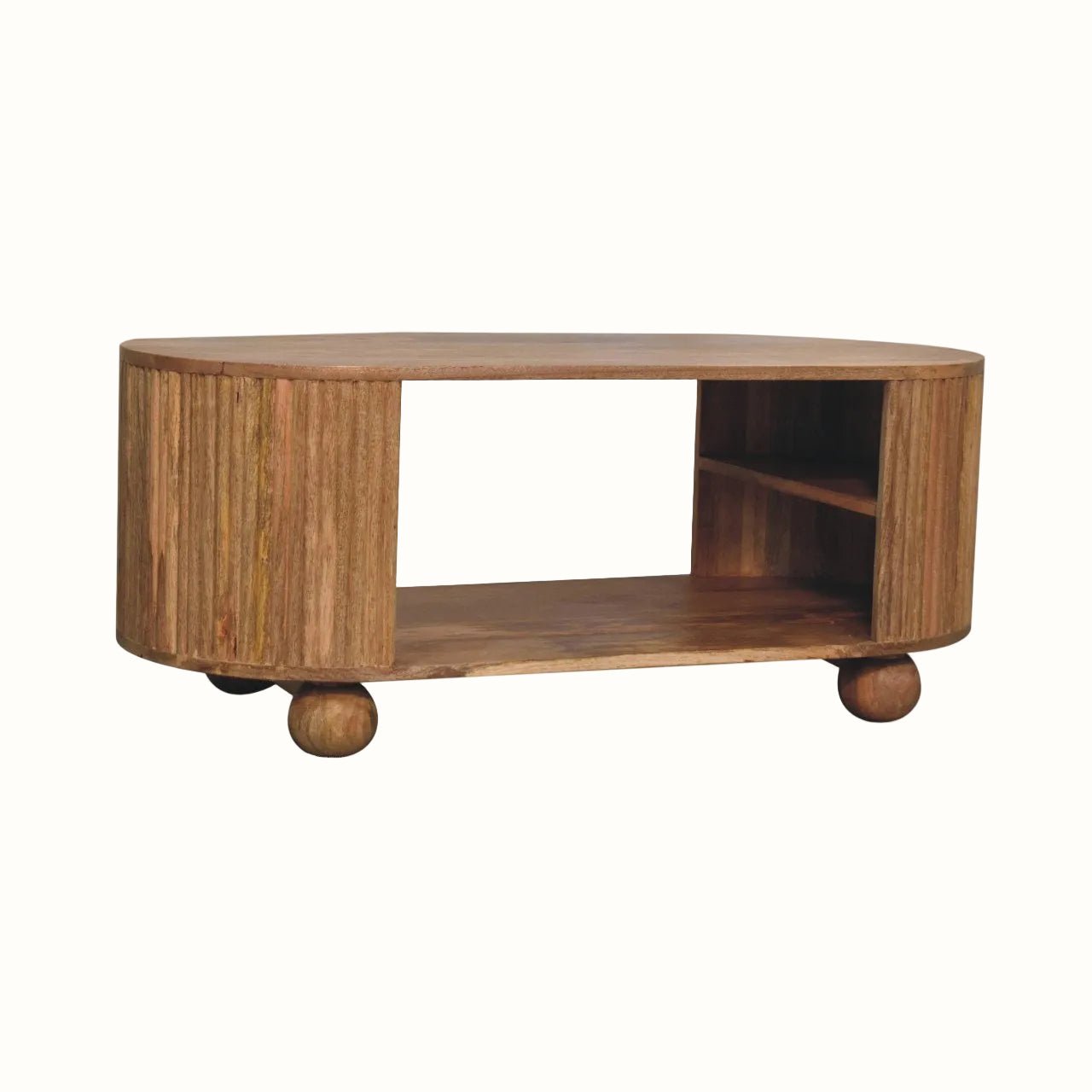 Jalla Open Fluted Coffee Table - Natural Coffee Tables - Bokel Home