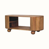 Jalla Open Fluted Coffee Table - Natural Coffee Tables - Bokel Home