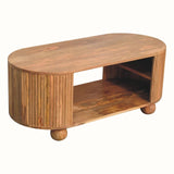 Jalla Open Fluted Coffee Table - Natural Coffee Tables - Bokel Home