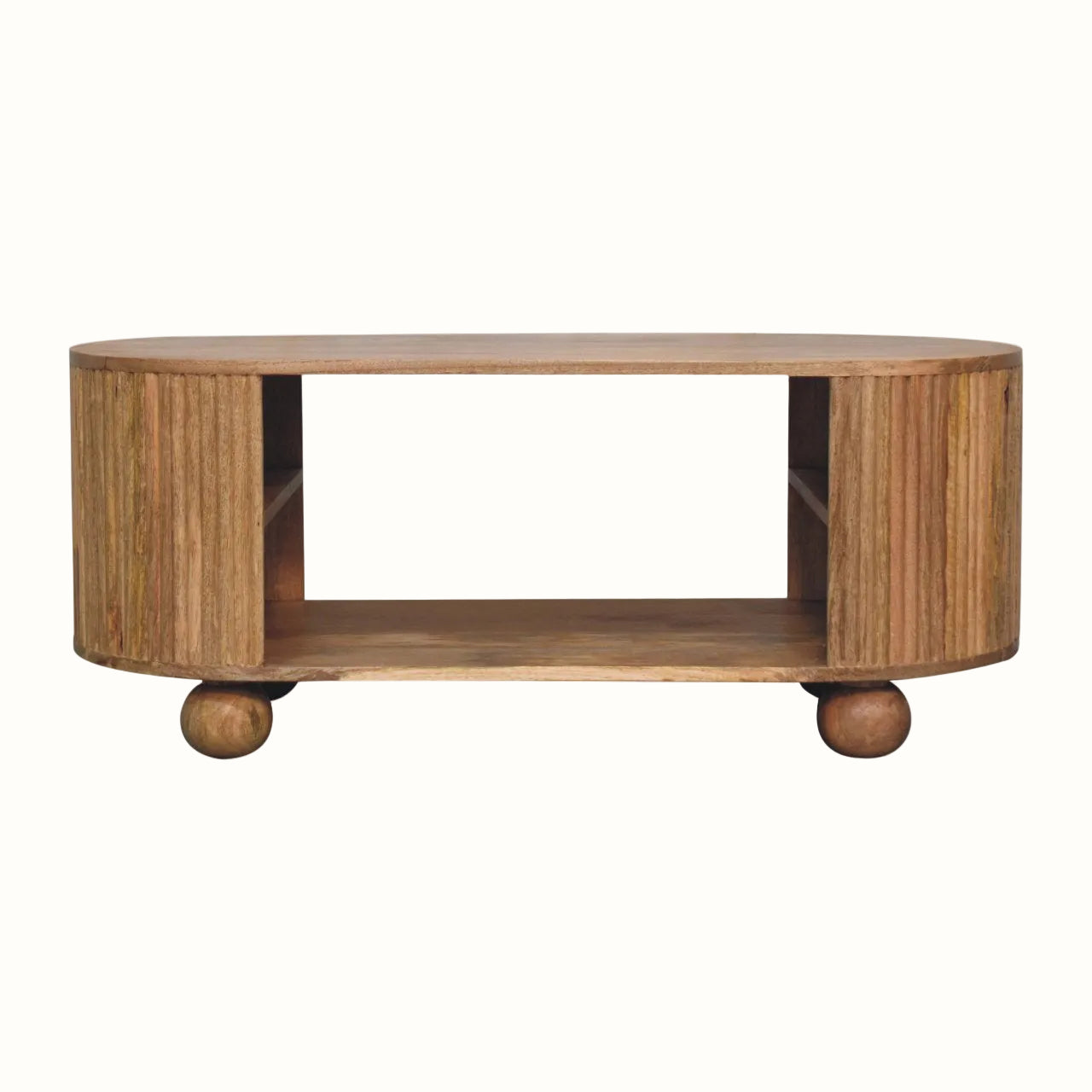 Jalla Open Fluted Coffee Table - Natural Coffee Tables Bokel Home