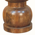 Kaia Marble Top Circular Side Table - Amber Oak Side Tables - Bokel Home