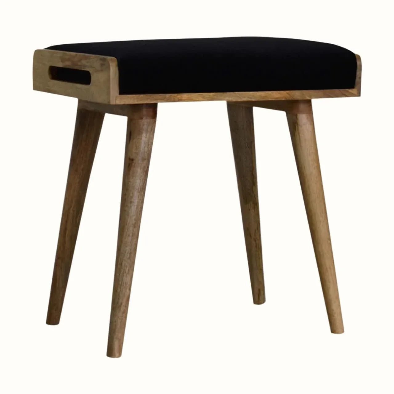 Keene Bench - Black Velvet/Natural Bench - Bokel Home