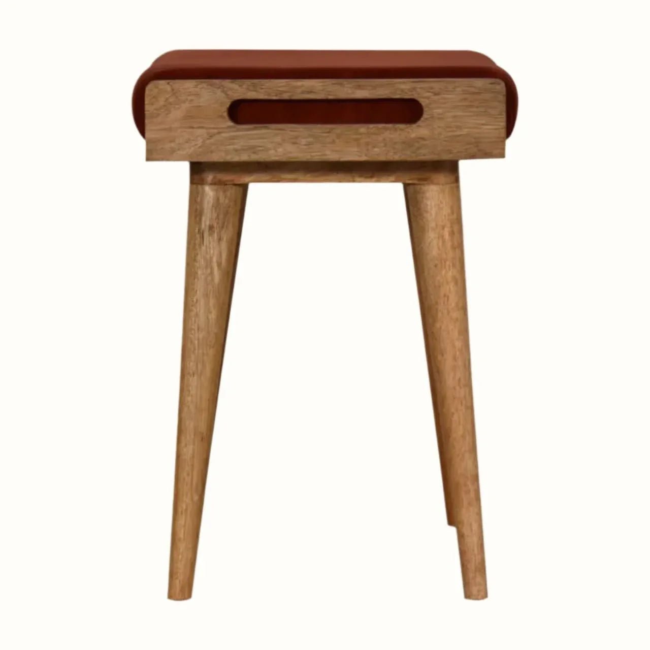 Keene Bench - Burnt Red Velvet/Natural Bench - Bokel Home