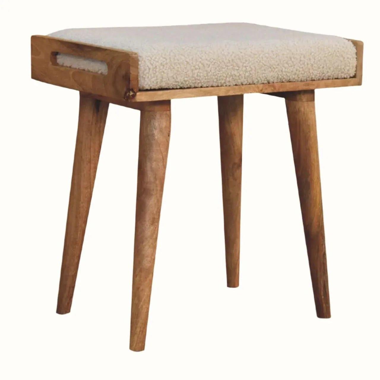 Keene Bench - Cream Boucle/Natural Bench - Bokel Home