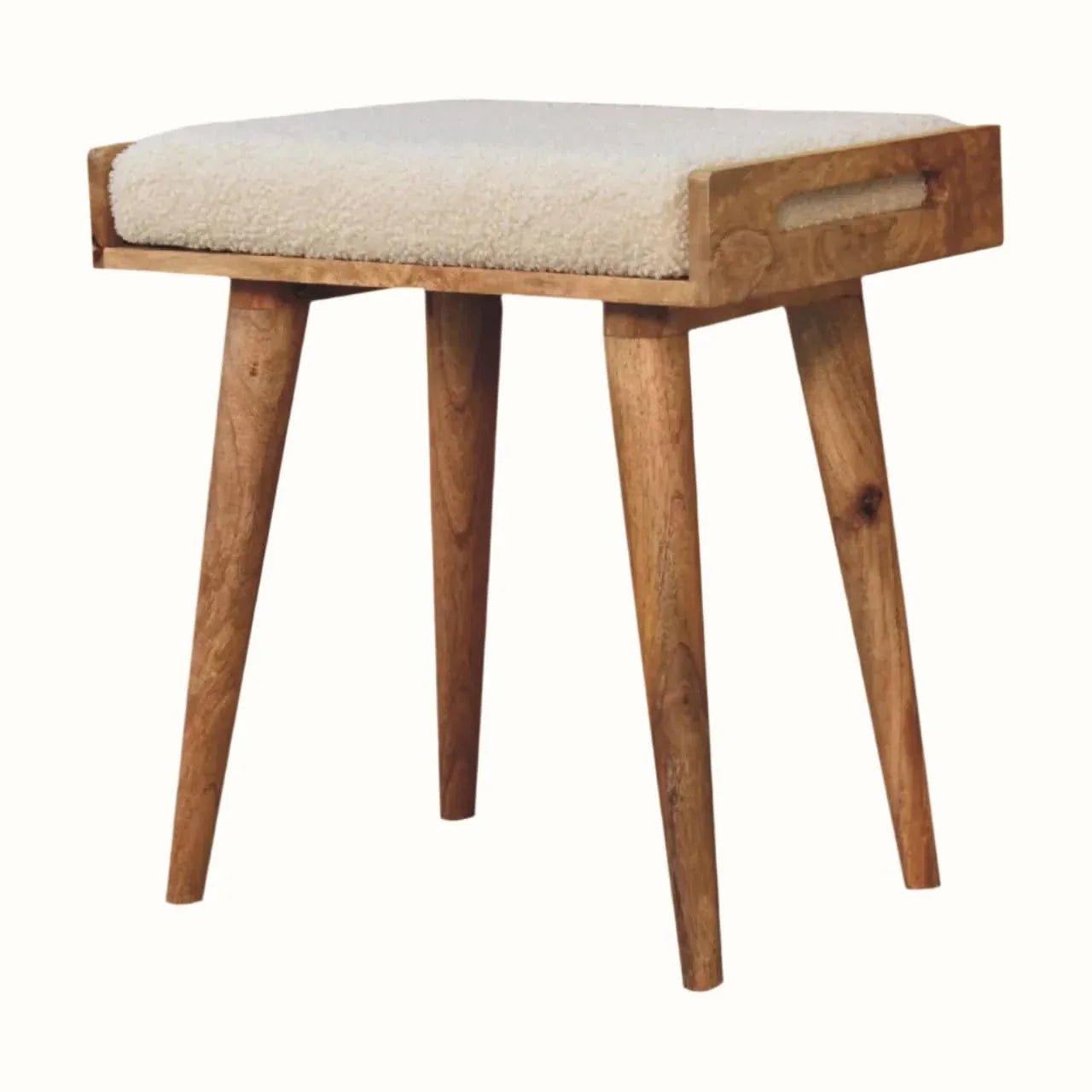 Keene Bench - Cream Boucle/Natural Bench - Bokel Home