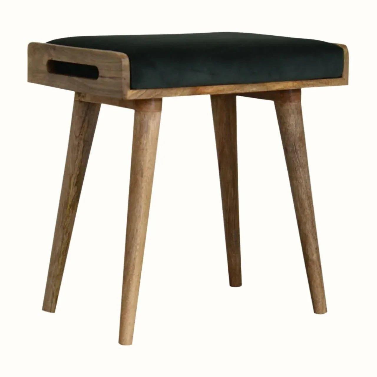 Keene Bench - Forest Green Velvet/Natural Bench - Bokel Home