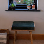 Keene Bench - Forest Green Velvet/Natural Bench - Bokel Home