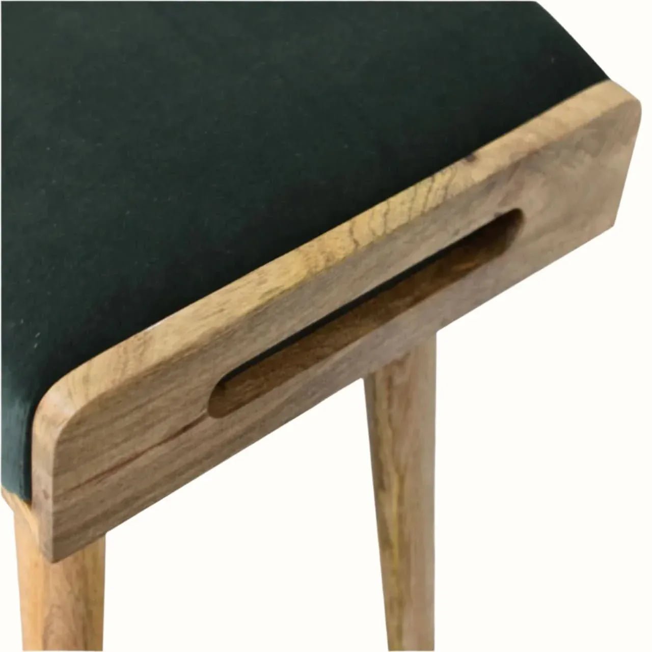 Keene Bench - Forest Green Velvet/Natural Bench - Bokel Home