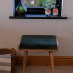 Keene Bench - Forest Green Velvet/Natural Bench - Bokel Home