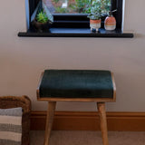 Keene Bench - Forest Green Velvet/Natural Bench - Bokel Home