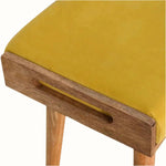 Keene Bench - Mustard Velvet/Natural Bench - Bokel Home