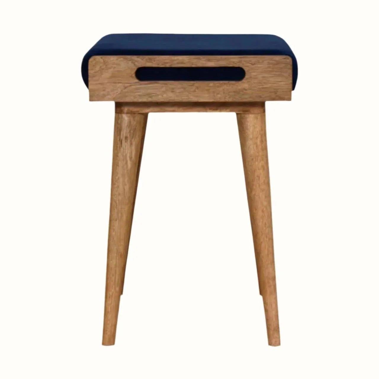 Keene Bench - Royal Blue Velvet/Natural Bench - Bokel Home