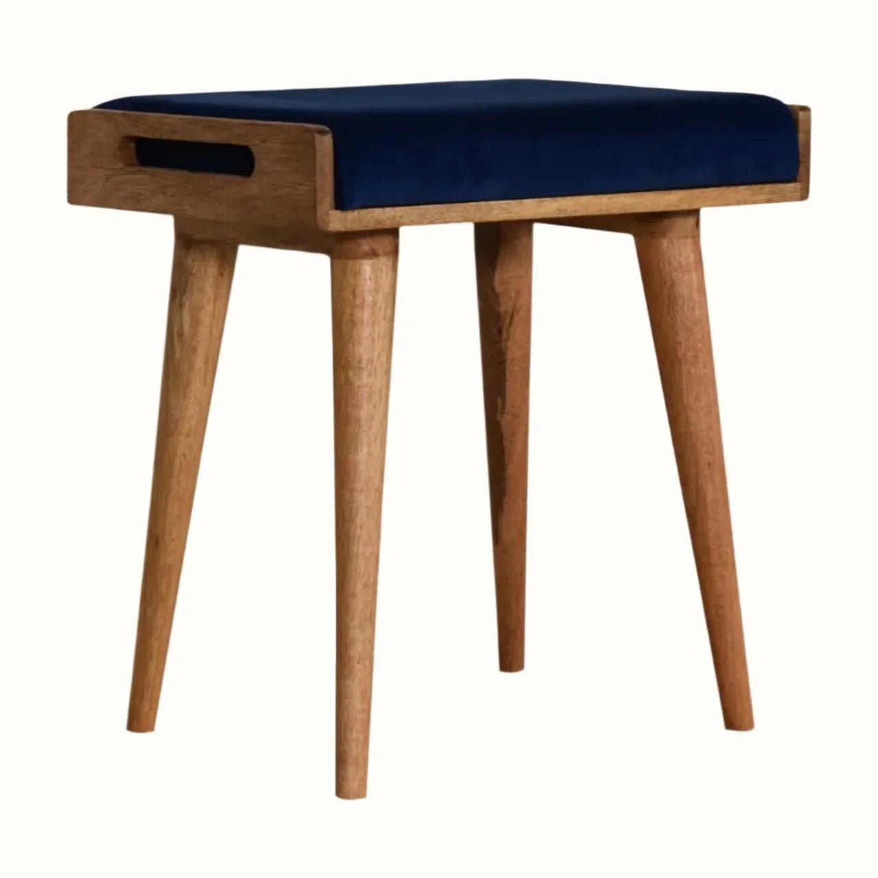 Keene Bench - Royal Blue Velvet/Natural Bench - Bokel Home
