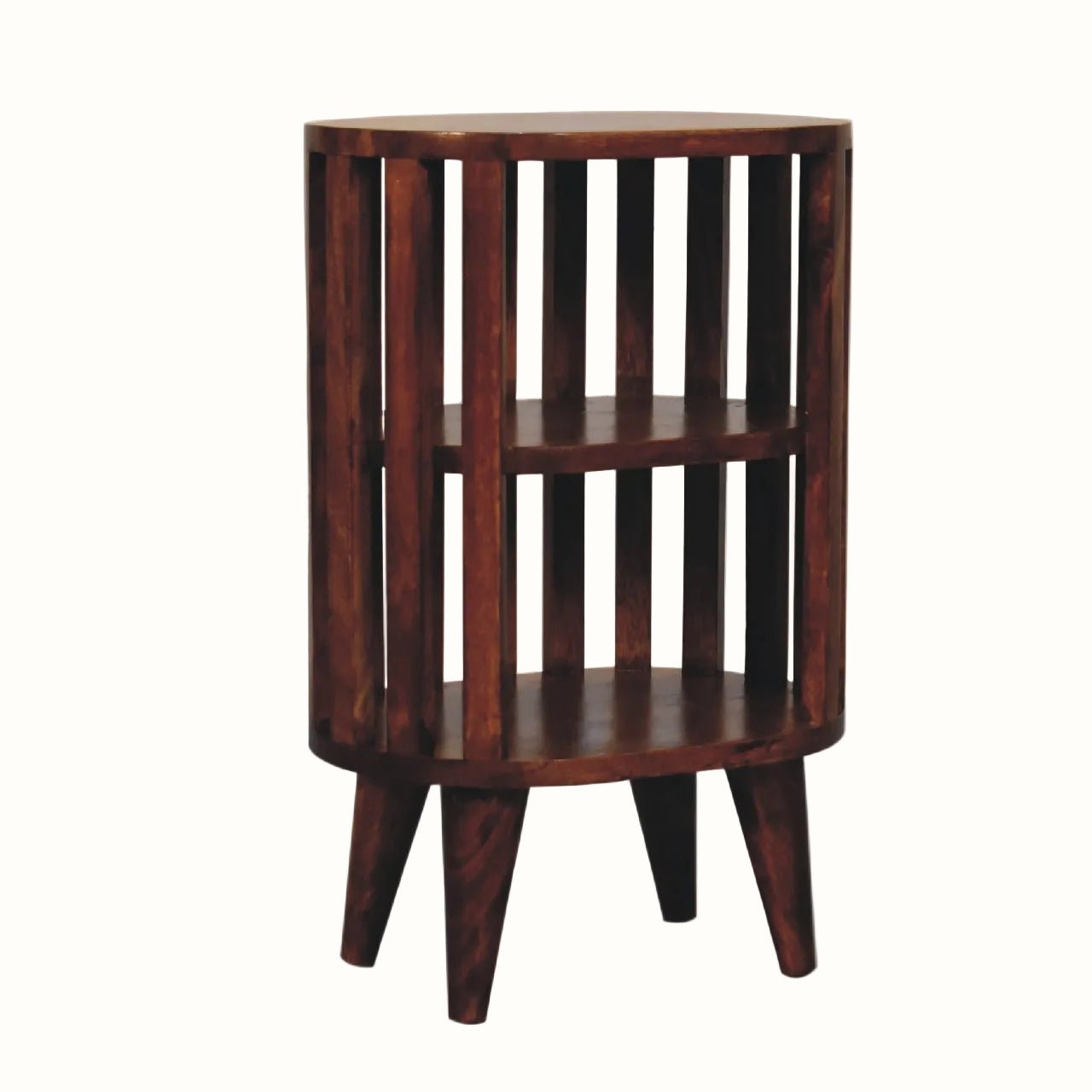 Kimber Slatted Open Bedside Table, Medium - Chestnut Bedside Tables - Bokel Home