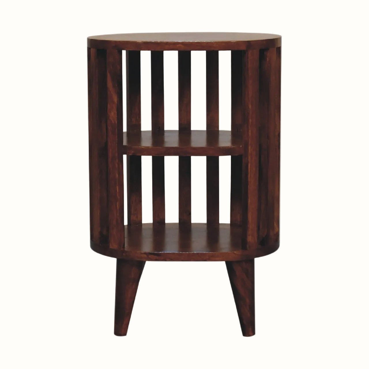 Kimber Slatted Open Bedside Table, Medium - Chestnut Bedside Tables - Bokel Home