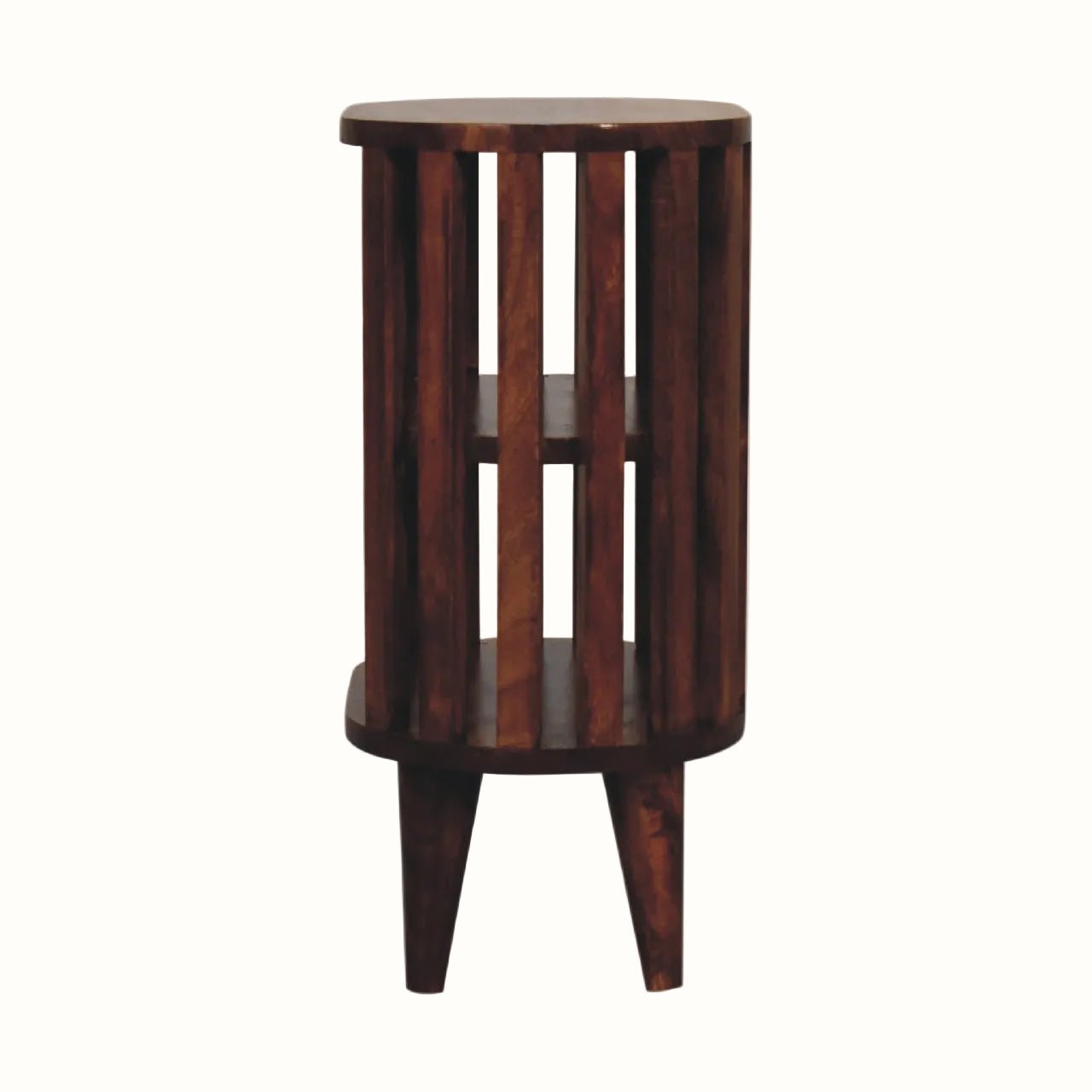 Kimber Slatted Open Bedside Table, Medium - Chestnut Bedside Tables - Bokel Home