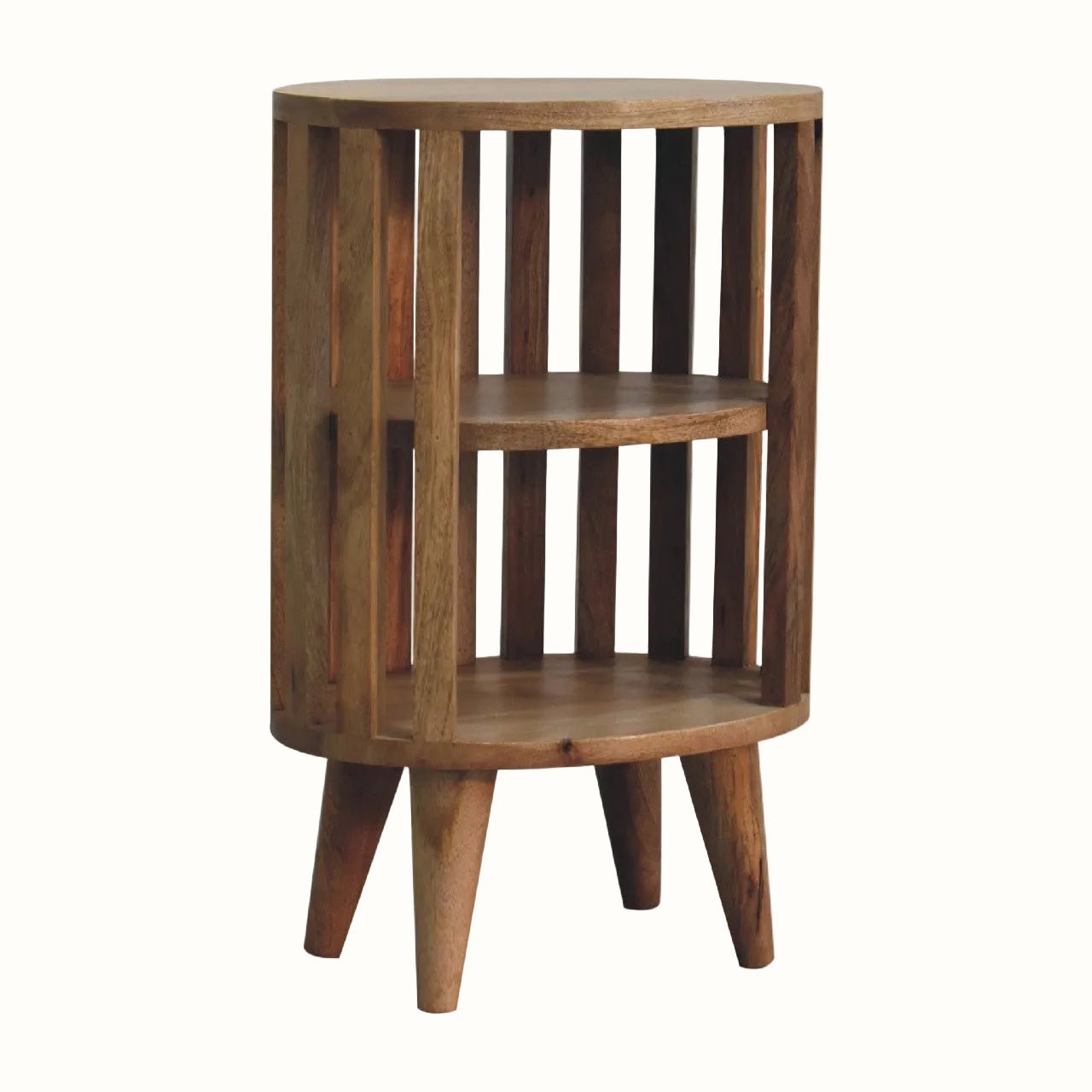 Kimber Slatted Open Bedside Table, Medium - Natural Bedside Tables - Bokel Home
