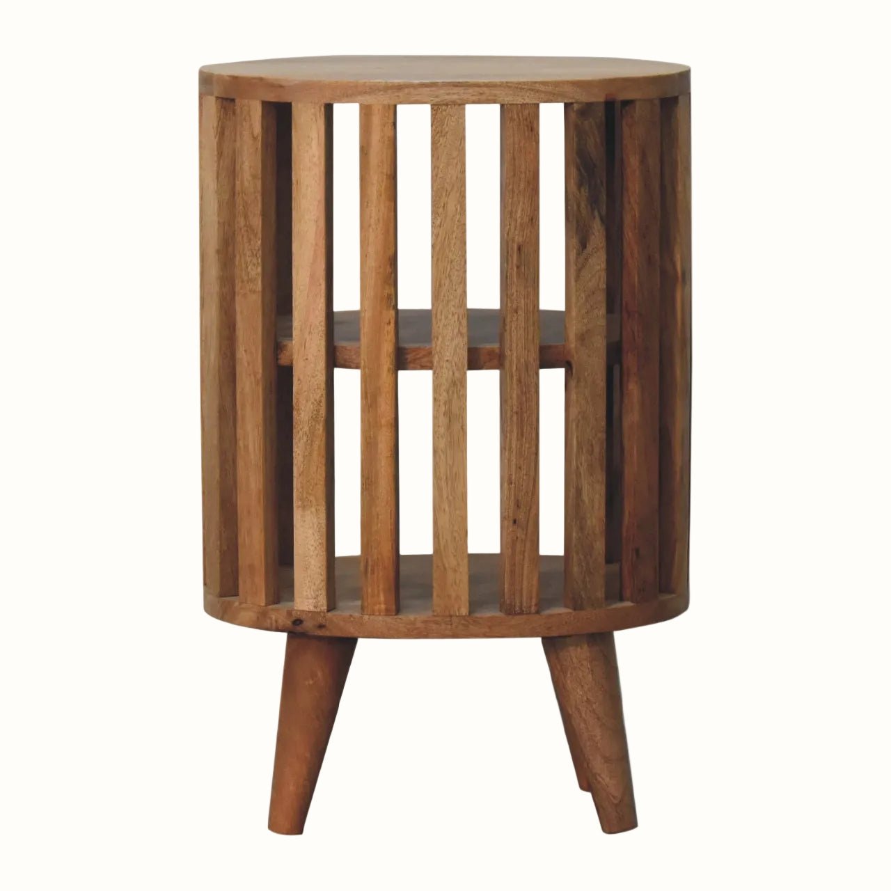 Kimber Slatted Open Bedside Table, Medium - Natural Bedside Tables - Bokel Home