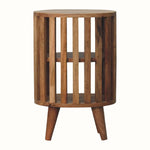 Kimber Slatted Open Bedside Table, Medium - Natural Bedside Tables - Bokel Home