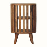Kimber Slatted Open Bedside Table, Medium - Natural Bedside Tables - Bokel Home