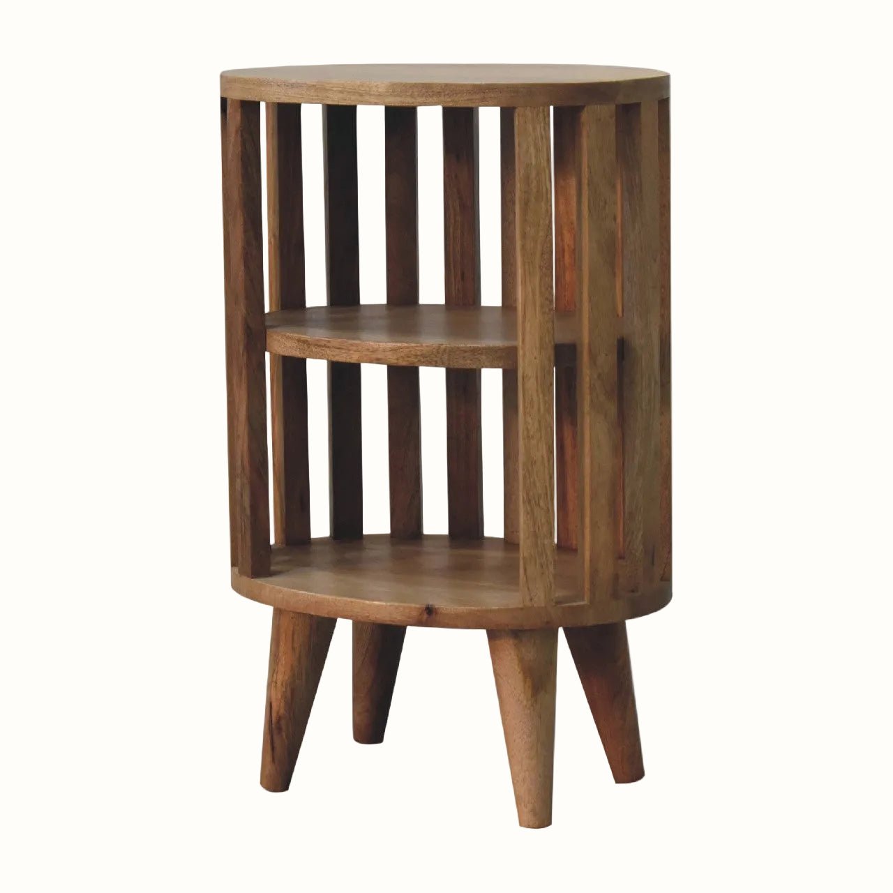 Kimber Slatted Open Bedside Table, Medium - Natural Bedside Tables - Bokel Home