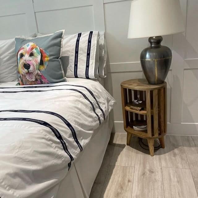 Kimber Slatted Open Bedside Table, Medium - Natural Bedside Tables - Bokel Home