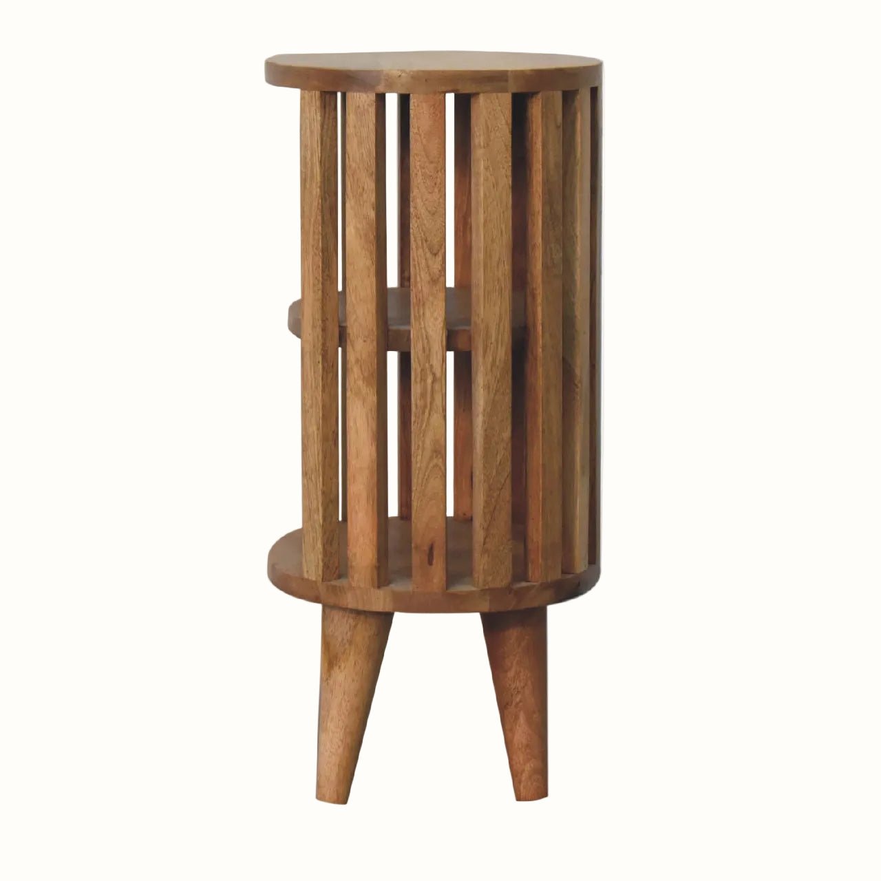 Kimber Slatted Open Bedside Table, Medium - Natural Bedside Tables - Bokel Home