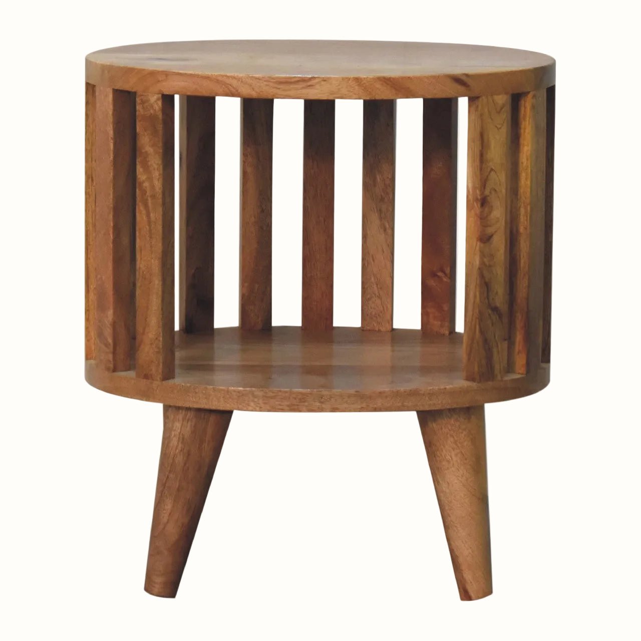 Kimber Slatted Open Bedside Table, Small - Natural Bedside Tables - Bokel Home