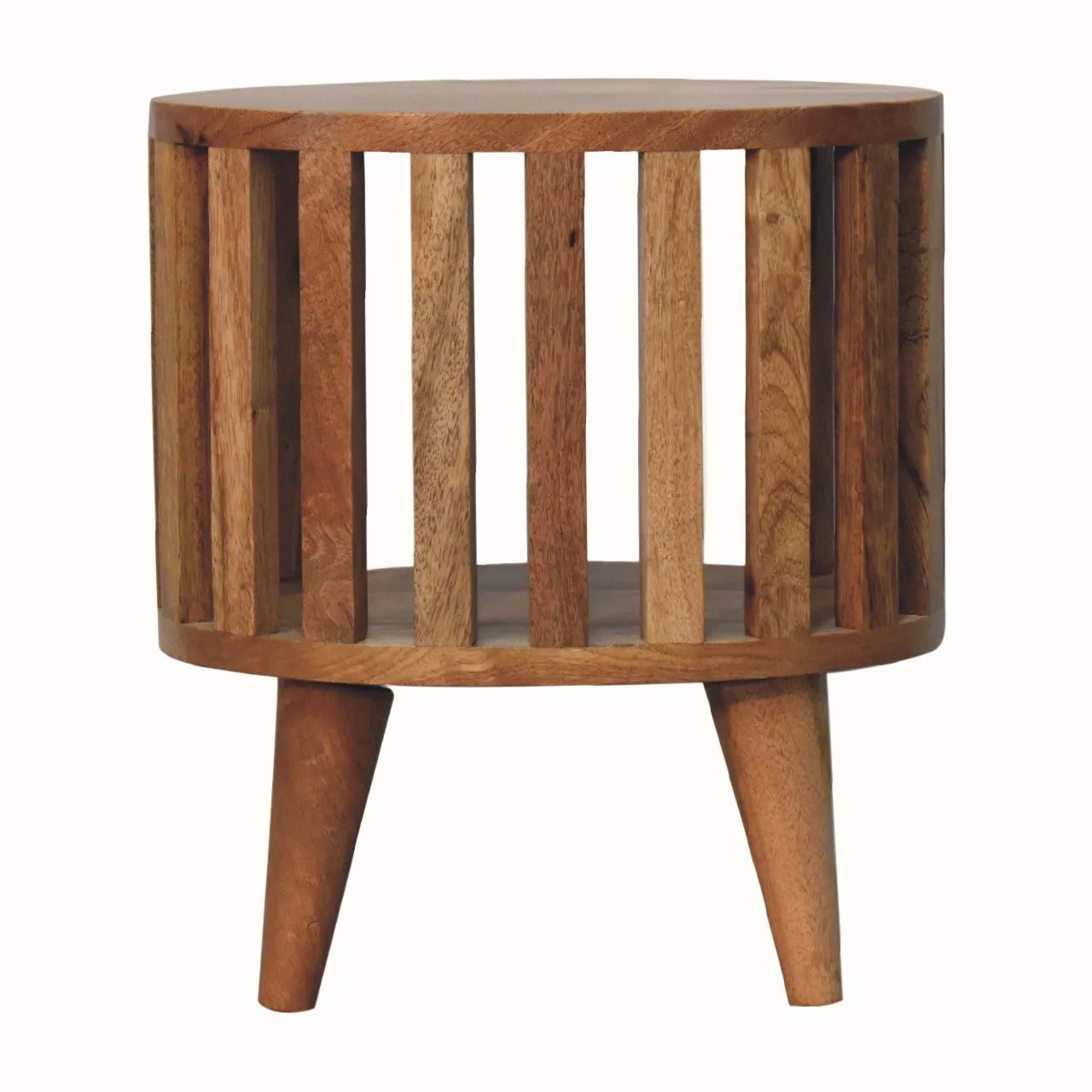 Kimber Slatted Open Bedside Table, Small - Natural Bedside Tables - Bokel Home