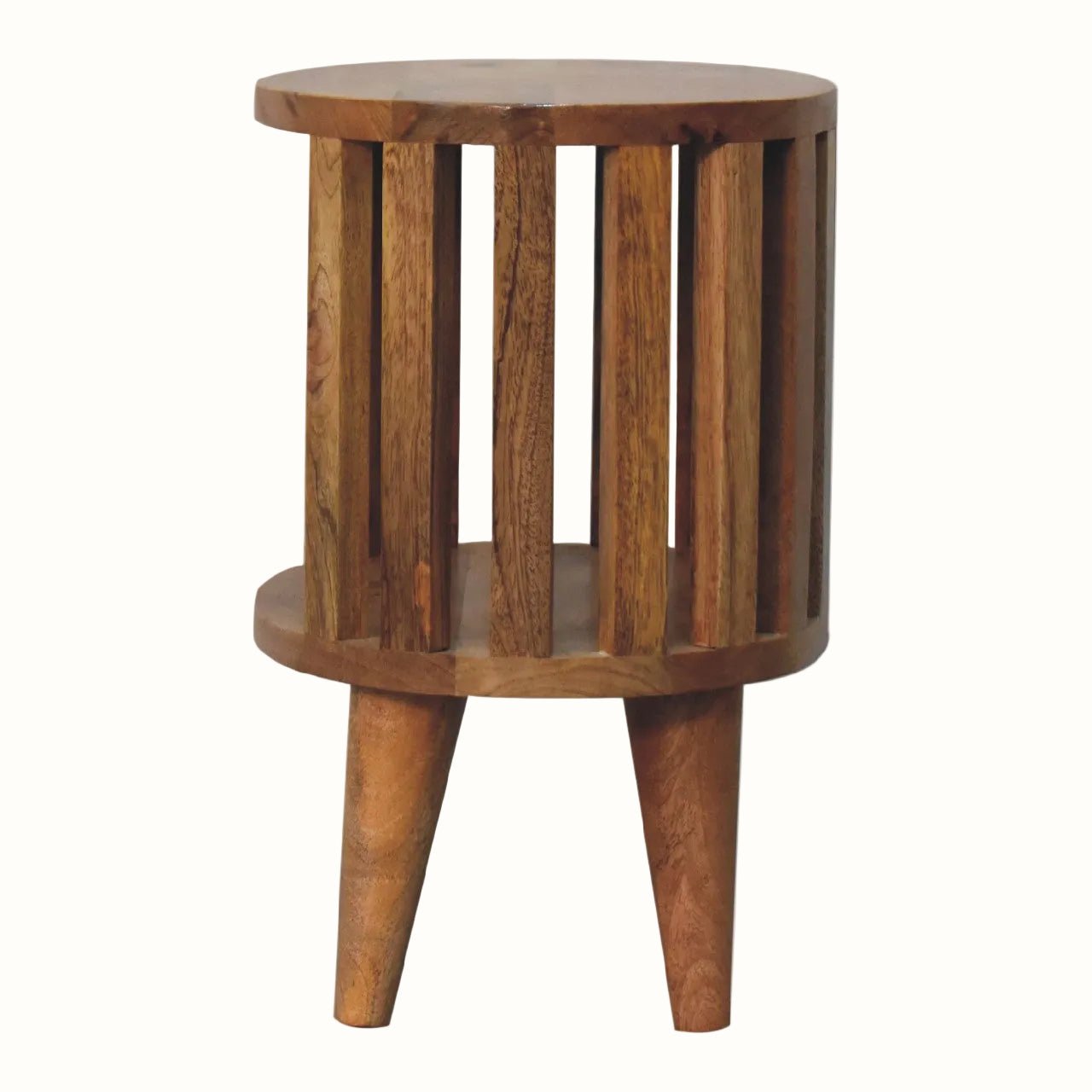 Kimber Slatted Open Bedside Table, Small - Natural Bedside Tables - Bokel Home