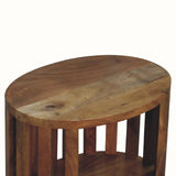 Kimber Slatted Open Bedside Table, Small - Natural