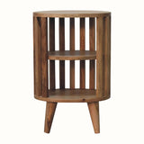 Kimber Slatted Open Bedside Table, Medium - Natural