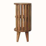 Kimber Slatted Open Bedside Table, Medium - Natural