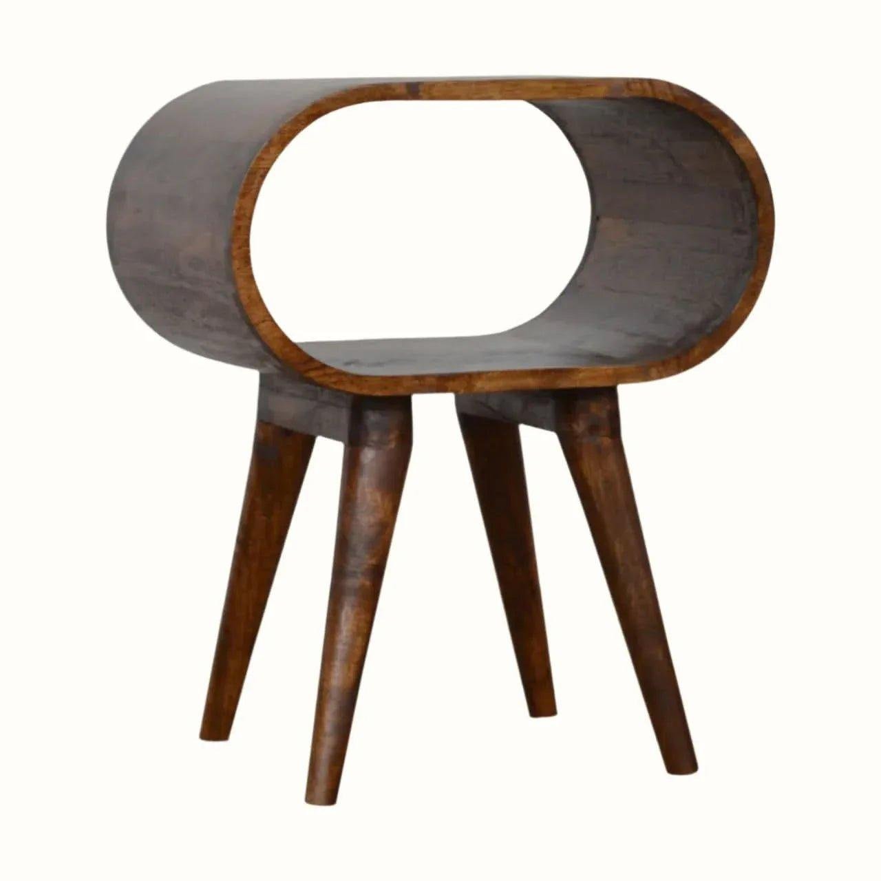 Laurie Open Bedside Table, Medium - Chestnut Bedside Tables - Bokel Home