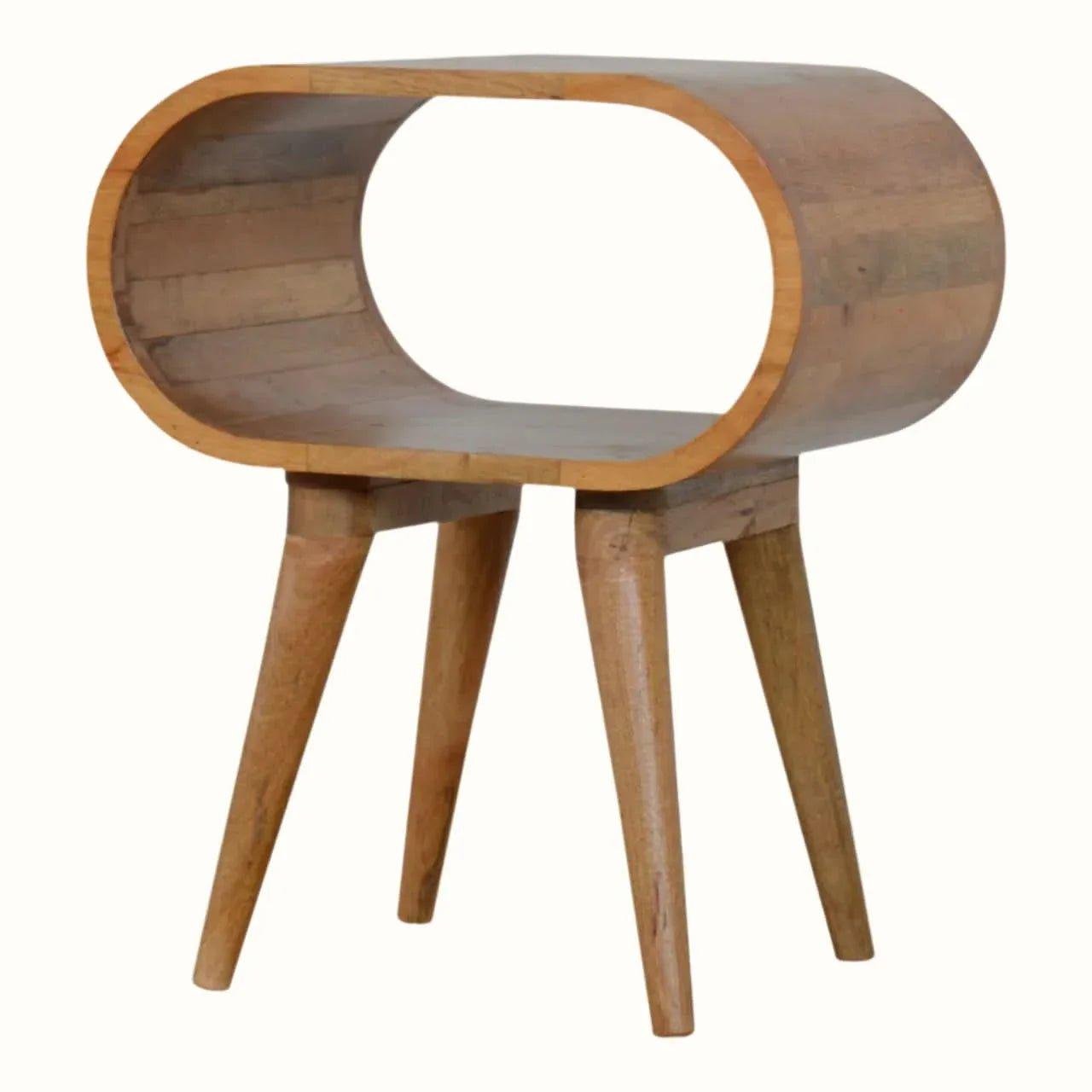 Laurie Open Bedside Table, Medium - Natural Bedside Tables - Bokel Home