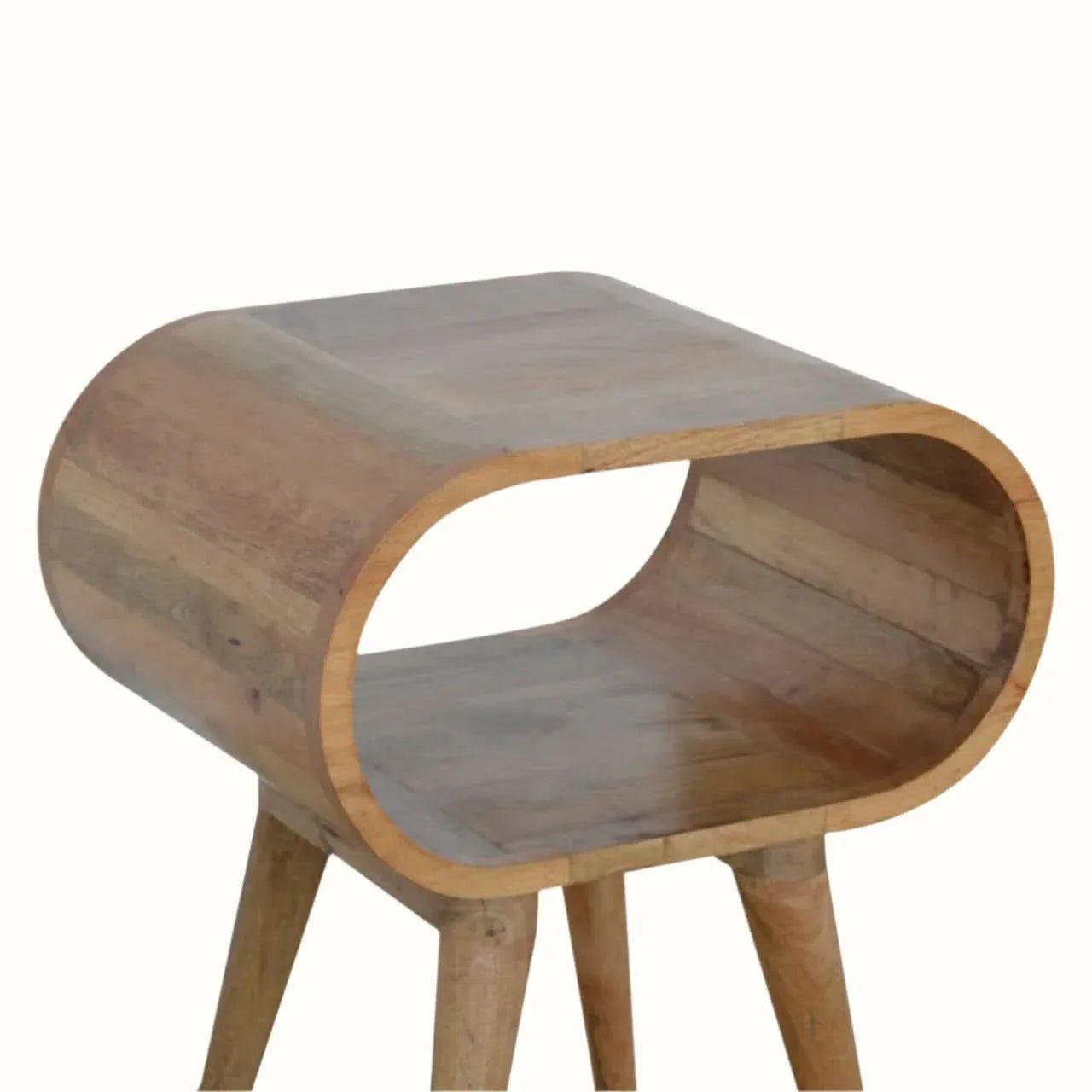 Laurie Open Bedside Table, Medium - Natural Bedside Tables - Bokel Home