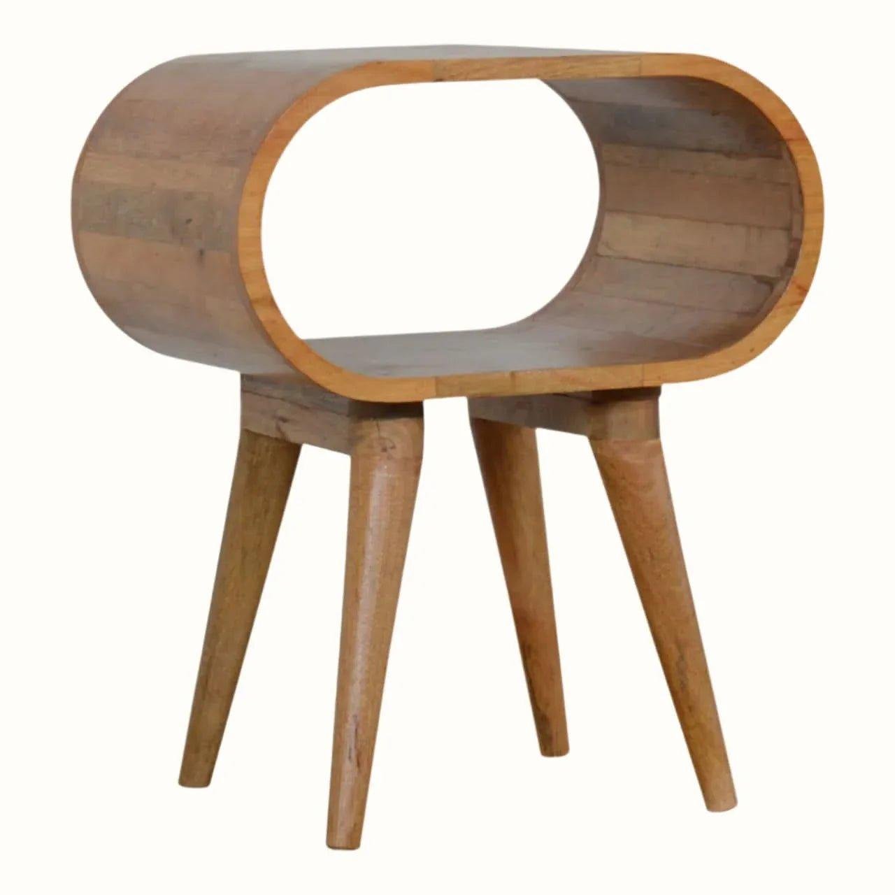 Laurie Open Bedside Table, Medium - Natural Bedside Tables - Bokel Home