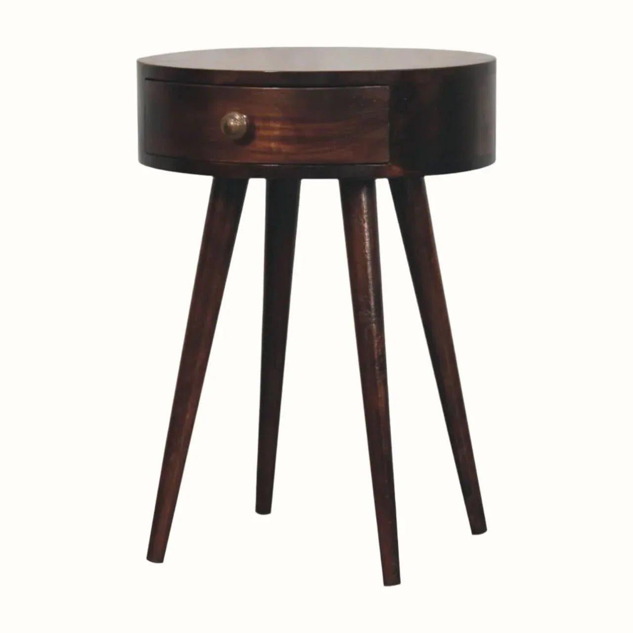 Lauro 1 Drawer Bedside Table - California Walnut Bedside Tables - Bokel Home