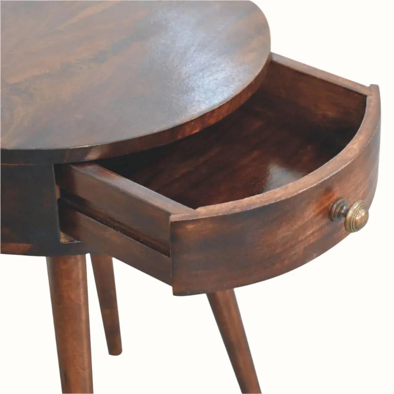 Lauro 1 Drawer Bedside Table - California Walnut Bedside Tables - Bokel Home