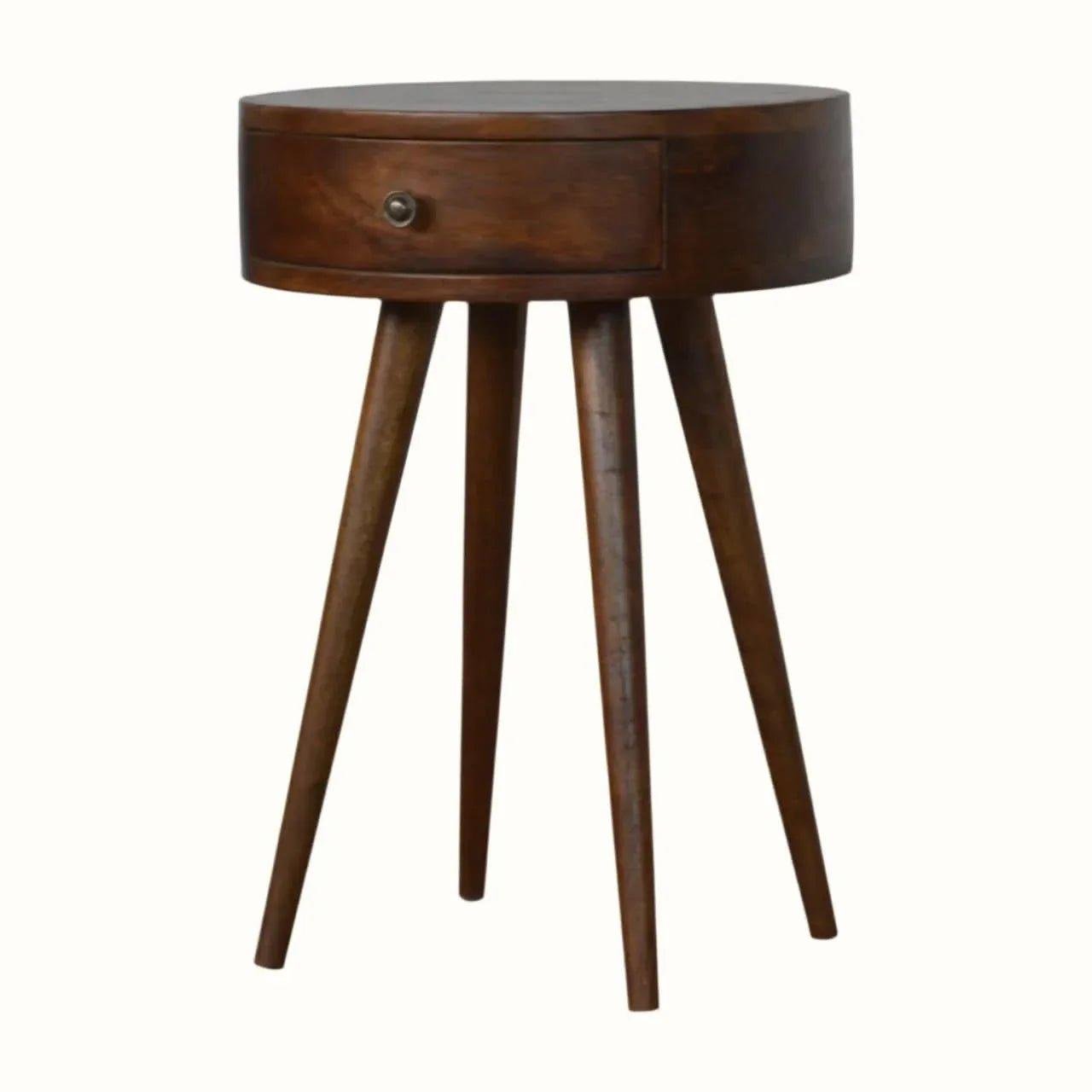 Lauro Bedside Table with 1 Drawer, Small - Chestnut Bedside Tables - Bokel Home