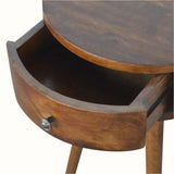 Lauro Bedside Table with 1 Drawer, Small - Chestnut Bedside Tables - Bokel Home