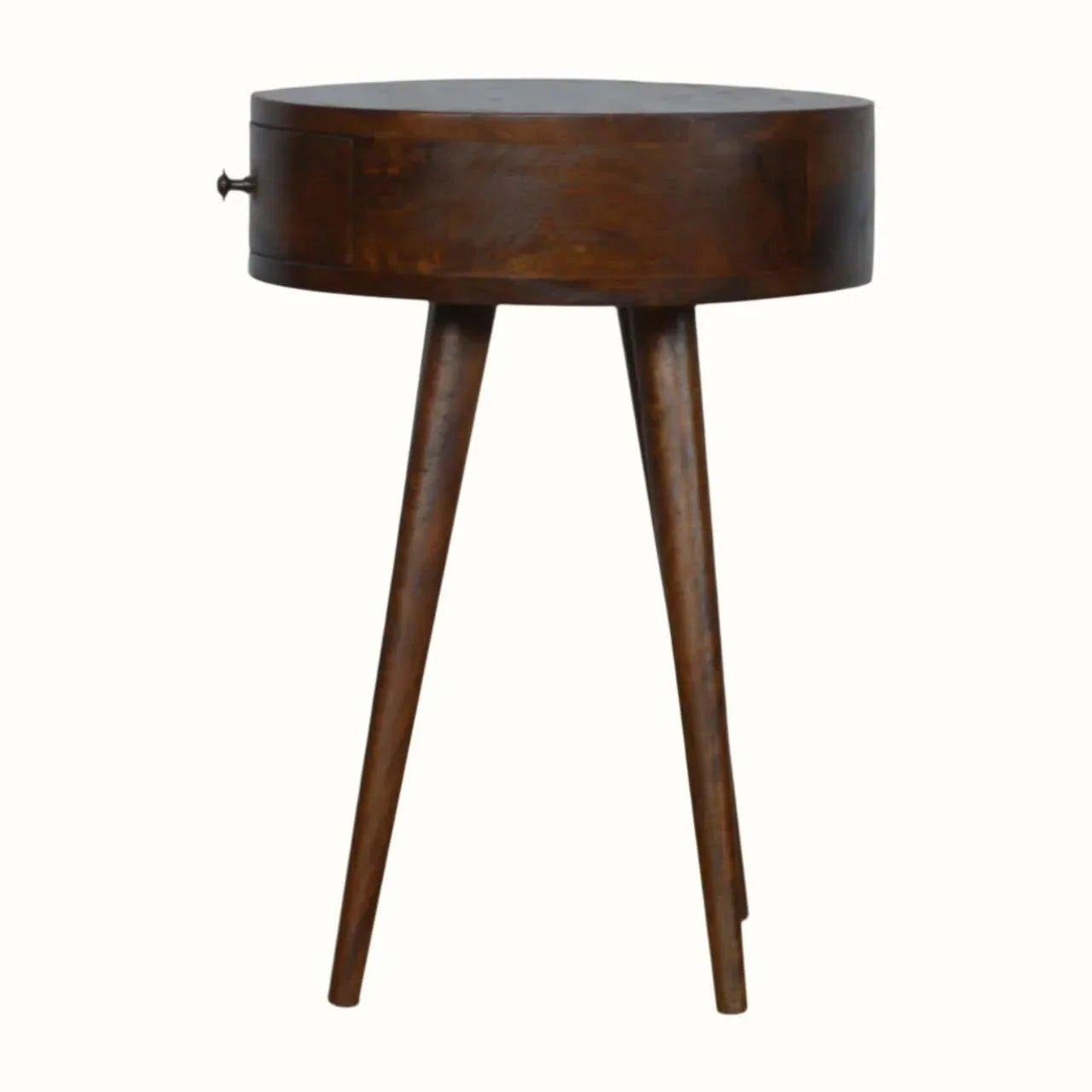 Lauro Bedside Table with 1 Drawer, Small - Chestnut Bedside Tables - Bokel Home