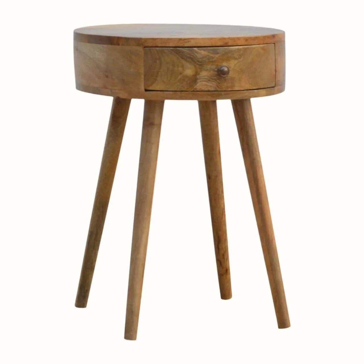 Lauro Bedside Table with 1 Drawer, Small - Natural Bedside Tables - Bokel Home