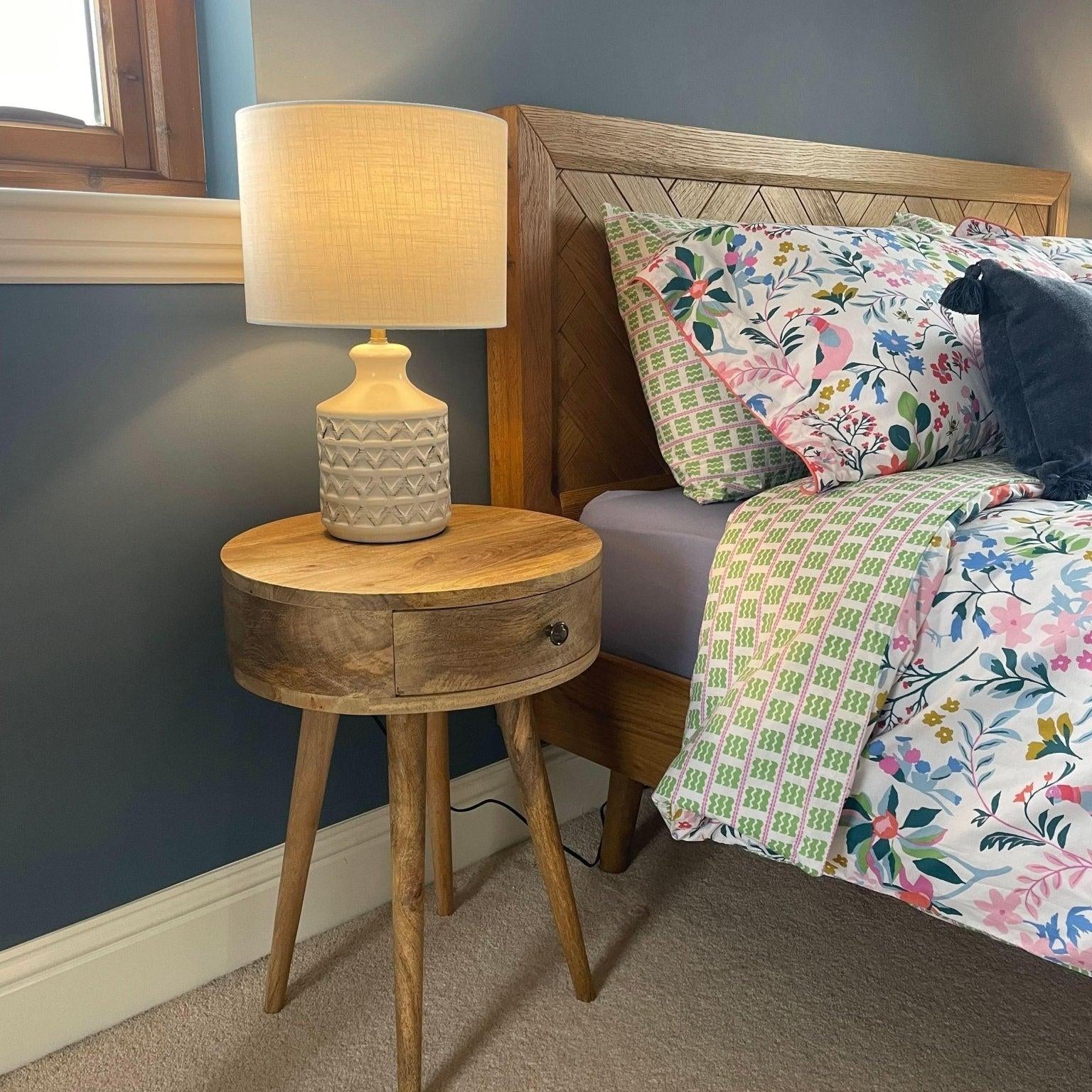 Lauro Bedside Table with 1 Drawer, Small - Natural Bedside Tables - Bokel Home
